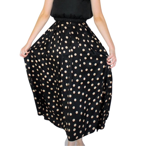 Vintage Polka Dot Maxi Skirt - Picture 2 of 3